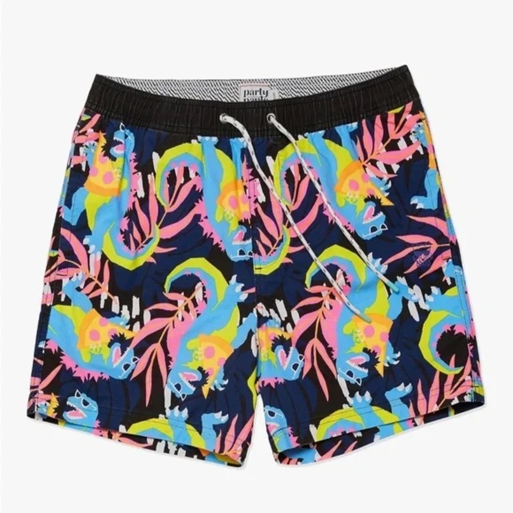 Party Pants L Shorts Trunks Swim Dino Munchies board shorts tropical drawstring
